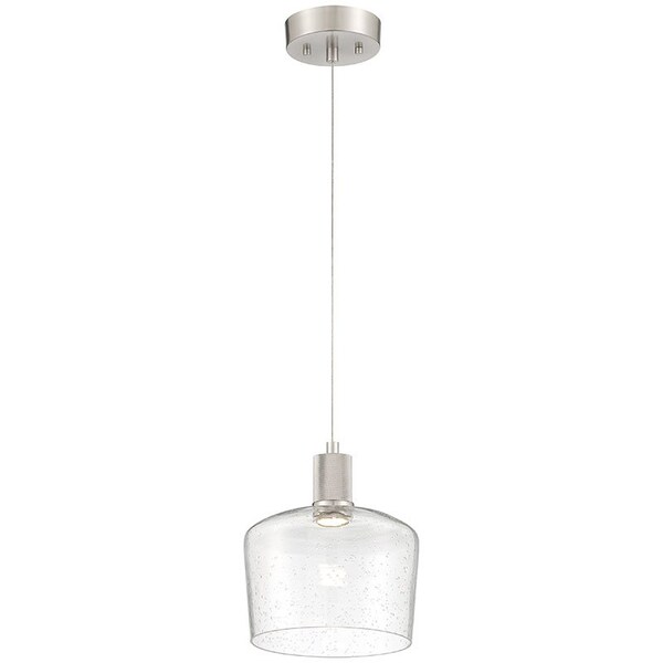 Access Lighting Port Nine Chardonnay, Chardonnay LED Pendant, Brushed Steel Finish, Seeded Glass 63141LEDD-BS/SDG - main